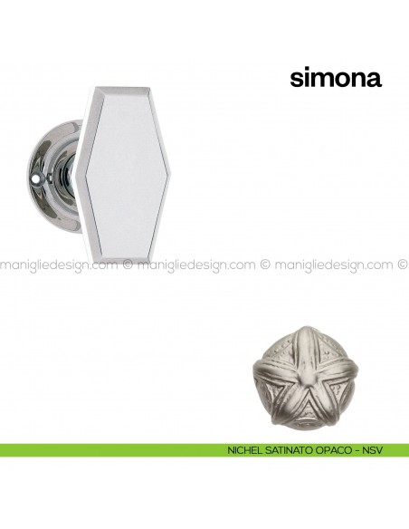 Pomello per porta Simona girevole Poggi Mariani nickel satinato opaco - NSV