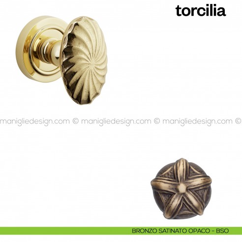 Pomello per porta Torcilia fisso Poggi Mariani bronzo satinato opaco - BSO