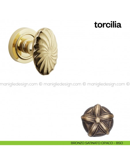 Pomello per porta Torcilia fisso Poggi Mariani bronzo satinato opaco - BSO