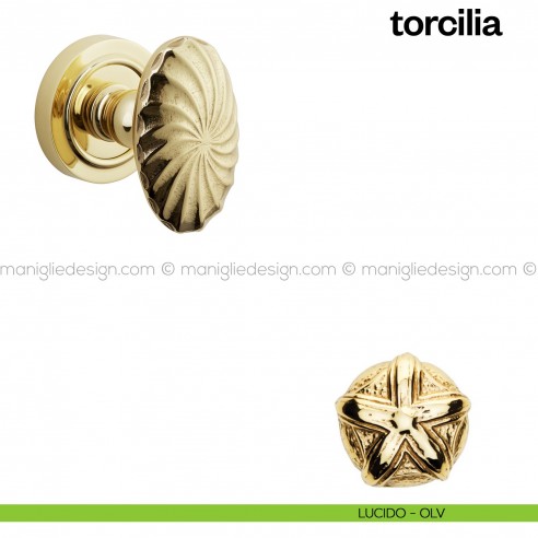 Pomello per porta Torcilia fisso Poggi Mariani lucido - OLV