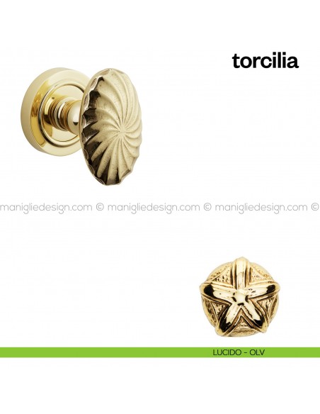 Pomello per porta Torcilia fisso Poggi Mariani lucido - OLV