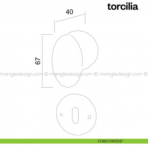 Pomello per porta Torcilia fisso Poggi Mariani foro patent
