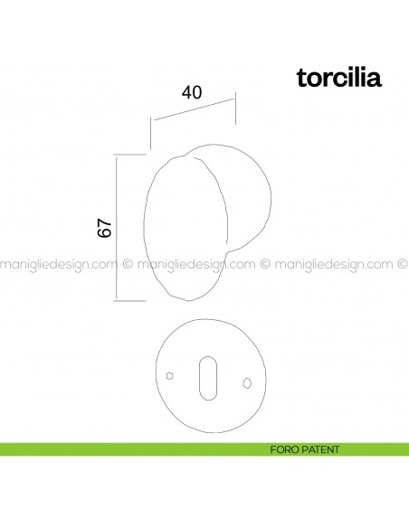 Pomello per porta Torcilia fisso Poggi Mariani foro patent