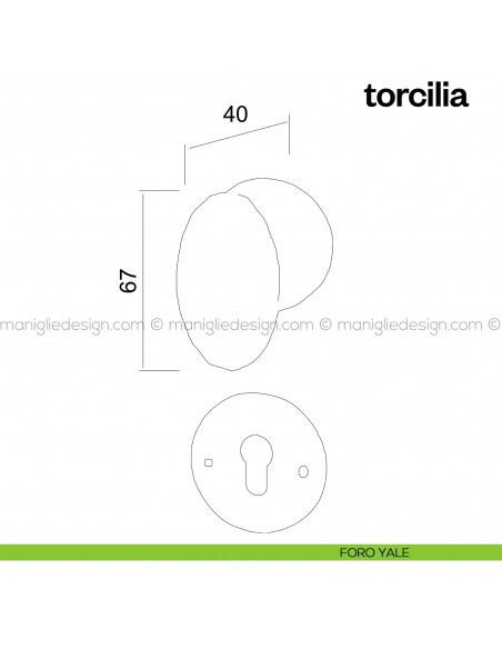 Pomello per porta Torcilia fisso Poggi Mariani foro yale