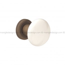 Pomello in porcellana beige chiara per porta Limoges fisso Poggi Mariani