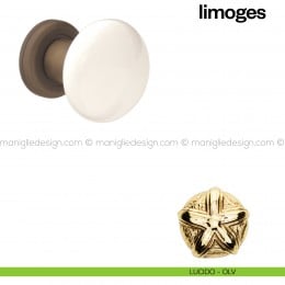 Pomello in porcellana beige chiara per porta Limoges fisso Poggi Mariani 2