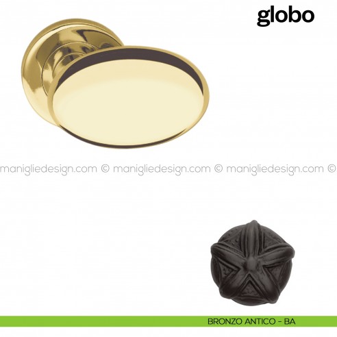 Pomello per porta Globo fisso Poggi Mariani bronzo antico - BA