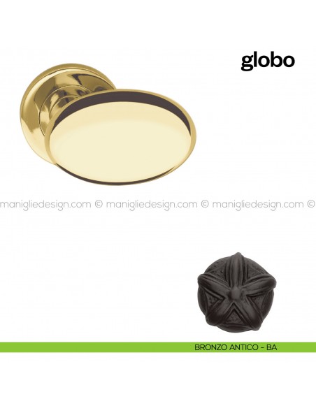 Pomello per porta Globo fisso Poggi Mariani bronzo antico - BA