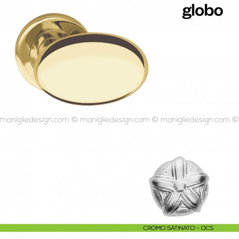 Pomello per porta Globo fisso Poggi Mariani cromo satinato - OCS