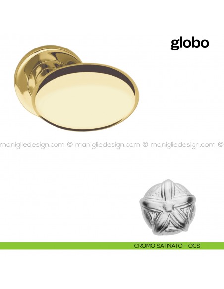 Pomello per porta Globo fisso Poggi Mariani cromo satinato - OCS
