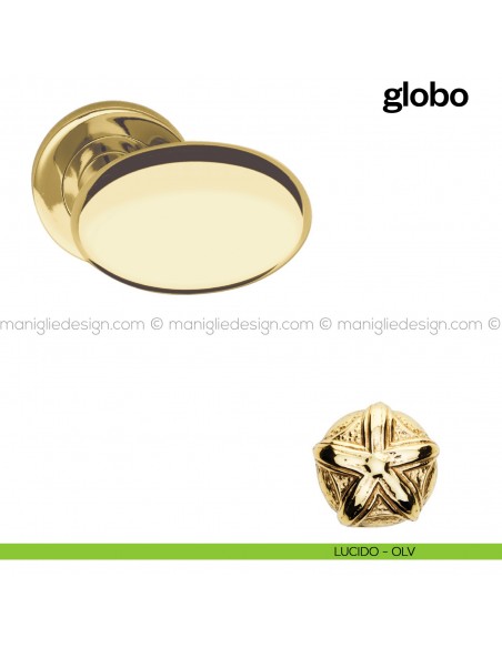 Pomello per porta Globo fisso Poggi Mariani lucido - OLV