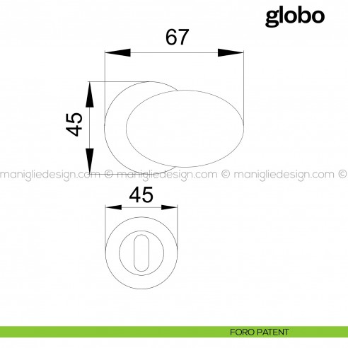 Pomello per porta Globo fisso Poggi Mariani foro patent