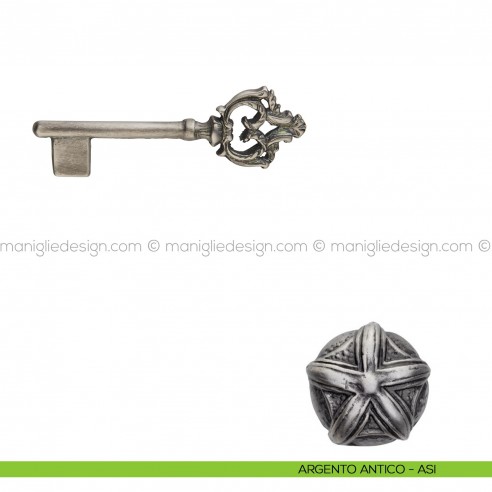 Chiave per porta interna 900 Poggi Mariani argento antico - ASI