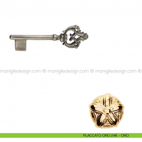 Chiave per porta interna 900 Poggi Mariani placcato oro 24K - ORO