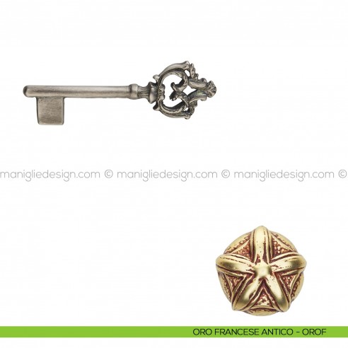 Chiave per porta interna 900 Poggi Mariani oro francese antico - OROF
