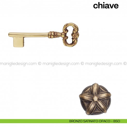 Chiave per porta interna 901 Poggi Mariani bronzo satinato opaco - BSO