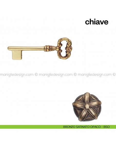 Chiave per porta interna 901 Poggi Mariani bronzo satinato opaco - BSO