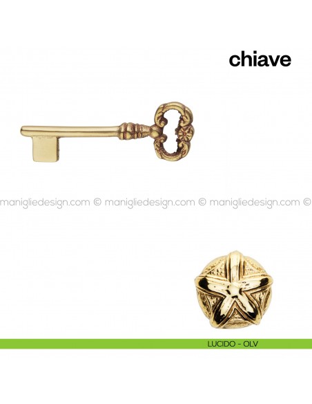 Chiave per porta interna 901 Poggi Mariani lucido - OLV