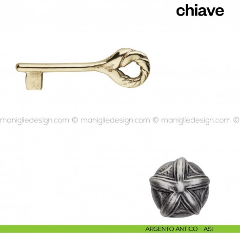 Chiave per porta interna 103 Poggi Mariani argento antico - ASI