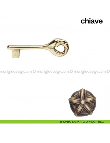 Chiave per porta interna 103 Poggi Mariani bronzo satinato opaco - BSO