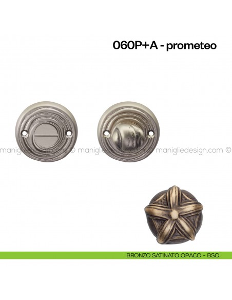 Nottolino per porta 060 Poggi Mariani su rosetta Prometeo bronzo satinato opaco - BSO