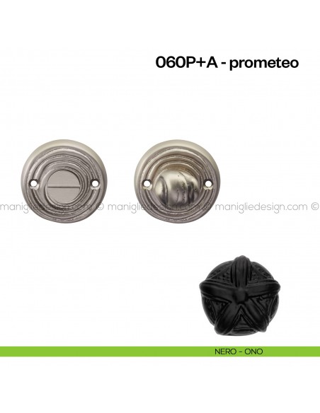 Nottolino per porta 060 Poggi Mariani su rosetta Prometeo nero - ONO