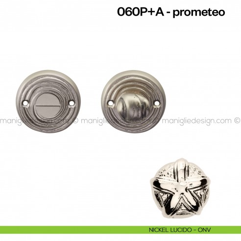 Nottolino per porta 060 Poggi Mariani su rosetta Prometeo nickel lucico - ONV