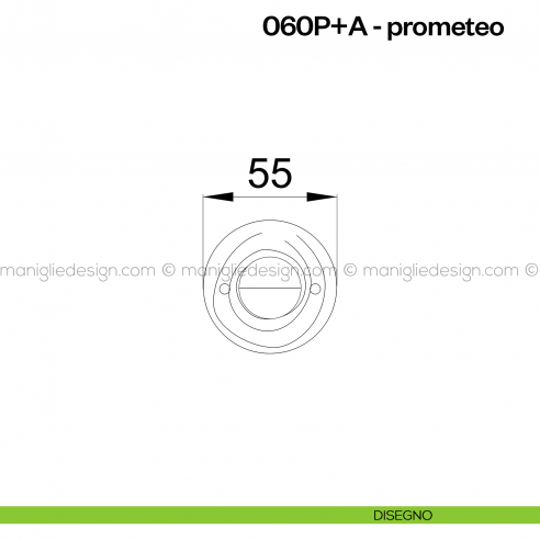Nottolino per porta 060 Poggi Mariani su rosetta Prometeo disegno
