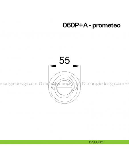 Nottolino per porta 060 Poggi Mariani su rosetta Prometeo disegno