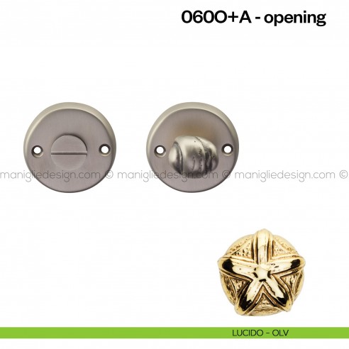 Nottolino per porta 060 Poggi Mariani su rosetta Opening lucido - OLV