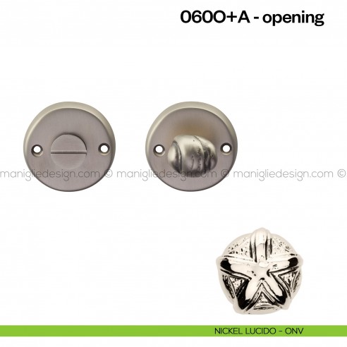 Nottolino per porta 060 Poggi Mariani su rosetta Opening nickel lucico - ONV