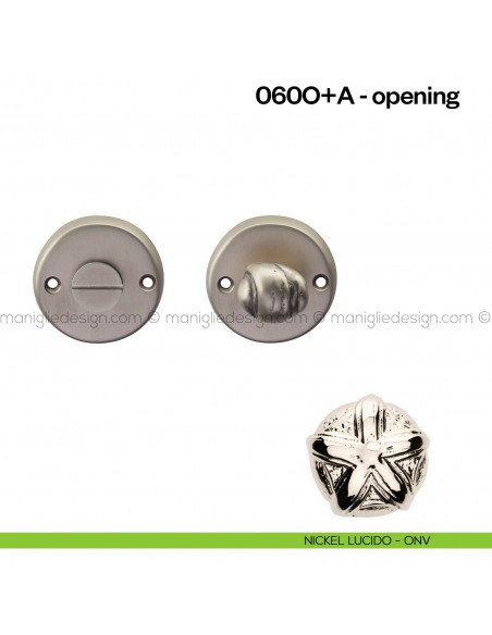 Nottolino per porta 060 Poggi Mariani su rosetta Opening nickel lucico - ONV