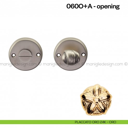 Nottolino per porta 060 Poggi Mariani su rosetta Opening placcato oro 24K - ORO