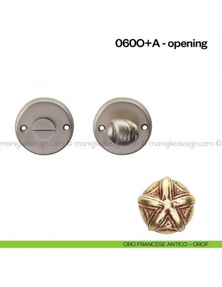 Nottolino per porta 060 Poggi Mariani su rosetta Opening oro francese antico - OROF