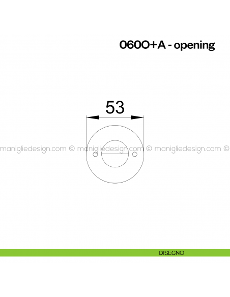 Nottolino per porta 060 Poggi Mariani su rosetta Opening disegno
