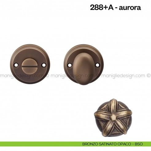 Nottolino per porta 288 Poggi Mariani su rosetta Aurora bronzo satinato opaco - BSO