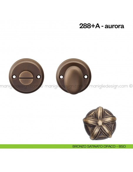 Nottolino per porta 288 Poggi Mariani su rosetta Aurora bronzo satinato opaco - BSO