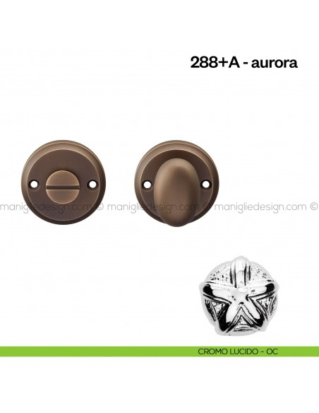 Nottolino per porta 288 Poggi Mariani su rosetta Aurora cromo lucido - OC