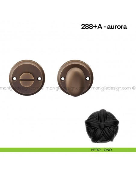 Nottolino per porta 288 Poggi Mariani su rosetta Aurora nero - ONO