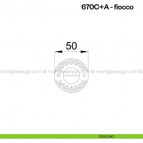 Nottolino per porta 288 Poggi Mariani su rosetta Fiocco disegno