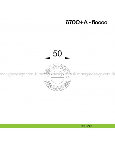 Nottolino per porta 288 Poggi Mariani su rosetta Fiocco disegno