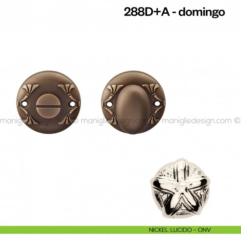 Nottolino per porta 288 Poggi Mariani su rosetta Domingo nickel lucido - ONV