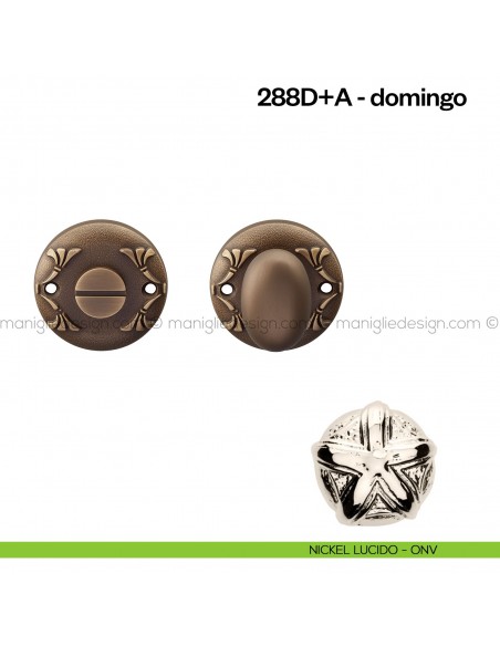 Nottolino per porta 288 Poggi Mariani su rosetta Domingo nickel lucido - ONV