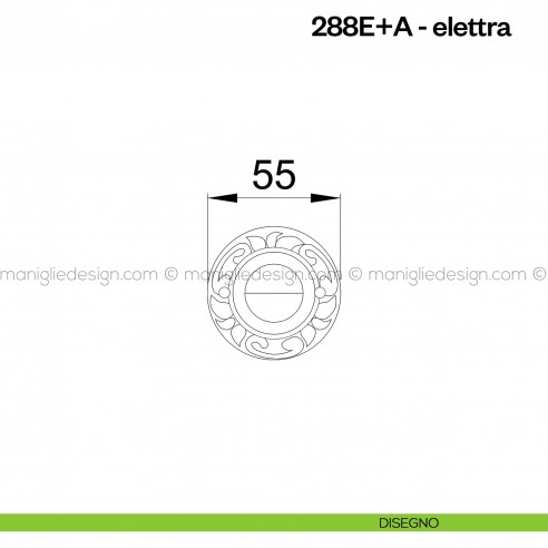Nottolino per porta 288 Poggi Mariani su rosetta Elettra disegno