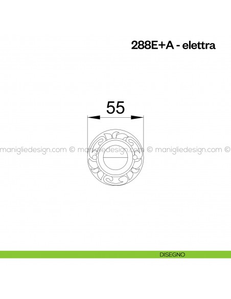 Nottolino per porta 288 Poggi Mariani su rosetta Elettra disegno