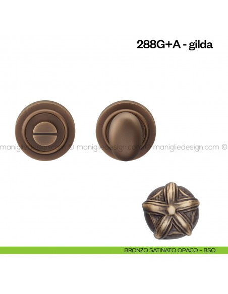 Nottolino per porta 288 Poggi Mariani su rosetta Gilda bronzo satinato opaco - BSO