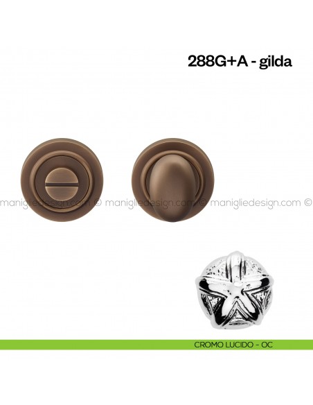 Nottolino per porta 288 Poggi Mariani su rosetta Gilda cromo lucido - OC