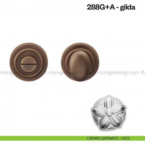 Nottolino per porta 288 Poggi Mariani su rosetta Gilda cromo satinato opaco - OCS