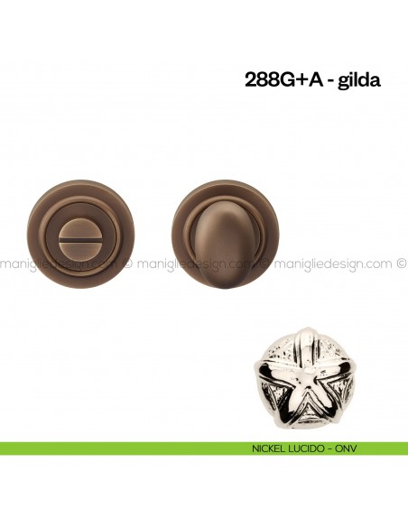 Nottolino per porta 288 Poggi Mariani su rosetta Gilda nickel lucido - ONV