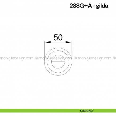 Nottolino per porta 288 Poggi Mariani su rosetta Gilda disegno